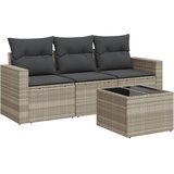  4-dijelni set vrtnih sofa s jastucima svijetlosivi poliratan | shoptok.hr