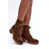 Boto Women's Low Heel Lace-up Brown Adinail Boots | Shoptok.si