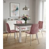 Libra stolica - tamno ružičasti baršun / kromirane noge x 1 | shoptok.hr