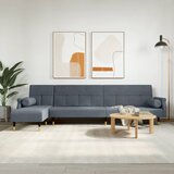 vidaXL Raztegljiv kavč L oblike temno siv 271x140x70 cm žamet Cene
