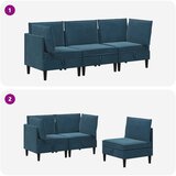  Set namještaja za dnevni boravak s jastukom 3 pcs Plava Baršun | shoptok.hr