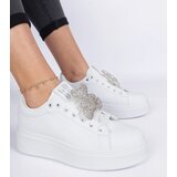 Gemre White women's sneakers adorned with a zircon bear Karrot | Shoptok.si