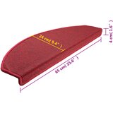  Prostirke za stepenice 10 kom 65x24x4 cm crvene poluokrugle velike | shoptok.hr