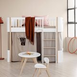 Oliver Furniture® nadstropna posteljica mini+ low loft bed 60x160 white/oak | Shoptok.si