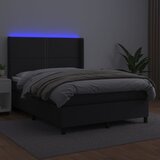  box spring s madracem LED crni 140 x 190 cm umjetna koža | shoptok.hr