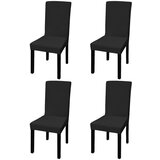 Maison Chic Prevleka za zunanjo pohištvo - Ravne raztegljive prevleke za stole 4 kosi črne, (21795329) | Shoptok.si