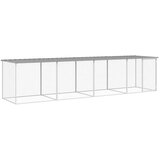  Kavez za kokoši s krovom svjetlosivi 403x98x90 cm čelični | shoptok.hr