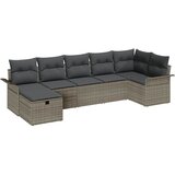 vidaXL Vrtna sedežna garnitura z blazino 7 pcs Siva Poly ratan, (5000153759) | Shoptok.si