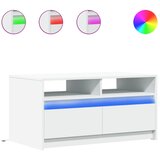 Maison Chic Klubska mizica - kavna mizica - Nizka mizica z LED lučkami bela inženirski les, (21752158) Cene