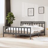 vidaXL Okvir za krevet od masivnog drva sivi 200 x 200 cm Cijene