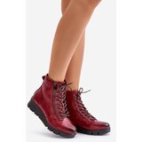 Boto PE2 Light Warm Women's Ankle Boots On Platform And Wedge Burgundy Savindria | shoptok.hr