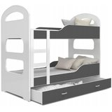Molarem Home Drveni dječji krevet na kat Dominik s ladicom - sivi - 190x80 cm | shoptok.hr