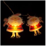  LED lanac 10xLED/2xAA, 1,35 m, toplo belo, Santa Cene