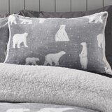 Catherine Lansfield Siva posteljnina za zakonsko posteljo iz sherpa flisa 200x200 cm Cosy Polar Bear – | Shoptok.si