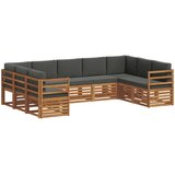  Sekcijska garnitura s jastukom 9 pcs Prirodna i antracit | shoptok.hr