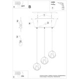  Obesna svetilka TULOS 3L črna, (21347540) | Shoptok.si