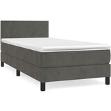vidaXL Box spring postelja z vzmetnico temno siva 80x200 cm žamet, (20725568) Cene