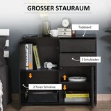  Ormarić za pohranu s 2 ladice 2 vrata s uređajem protiv prevrtanja za dnevni boravak spavaću sobu 79 x 36 x 74 cm crni | shoptok.hr