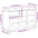  Klupa za cipele siva boja hrasta 82x32x50 cm konstruirano drvo | shoptok.hr