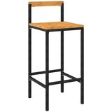  3-dijelni vrtni barski set crni od poliratana i drva bagrema Crna 70 cm table length | Shoptok.si