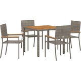  Vrtni set za objed 5 kom. Siva poliratan | shoptok.hr