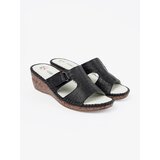 Shelvt Black wedge flip-flops with cutouts | Shoptok.si