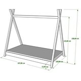  Drveni dječji krevet Tipi - svijetlo drvo - 200x90 cm | shoptok.hr