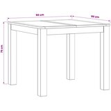  Stol za objedovanje 90 x 90 x 75 cm Čvrsto Hrastovo Drvo | shoptok.hr