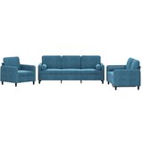 Maison Chic Sedežna garnitura - kavč 3-delna z vzglavniki moder žamet, (21728385) | Shoptok.si