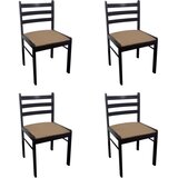 Maison Chic Jedilni stoli - Vzorci stoli 4 kosi rjavi iz trdnega kavčukovca in žameta A836, (22032709) | Shoptok.si