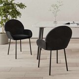  Blagovaonske stolice 2 kom crne baršunaste | shoptok.hr