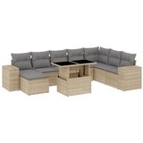 Maison Chic Seti vrtnega pohištva - Vrtna garnitura 9-delna z blazinami bež poli ratan, (21796150) | Shoptok.si