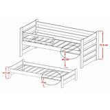  dječji krevet Senso s dodatnim krevetom i ladicom - bijeli - 200*90 cm | shoptok.hr