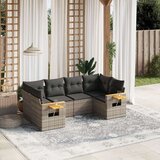  6-dijelni set vrtnih sofa od poliratana s jastucima sivi | shoptok.hr