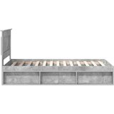  Konstrukcija postelje z vzglavjem Betonsko siva 75 x 190 cm, (5000103644) | Shoptok.si