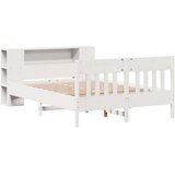  Knjižna postelja brez vzmetnice bela 120x190 cm trdna borovina | Shoptok.si