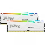 Kingston Memorija FURY Beast White RGB XMP 32GB (2x16GB) 5600MT/s DDR5 CL40 DIMM, KF556C40BWAK2-32