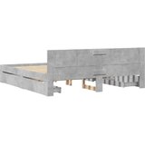  Okvir kreveta s uzglavljem siva boja betona 180 x 200 cm drveni | Eponuda.com