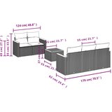  6-dijelni set vrtnih sofa od poliratana s jastucima sivi | shoptok.hr