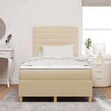  Postelja z vzmetnico z vzglavjem krema 120 x 190 cm blago, (5000128395) Slike
