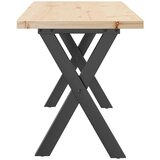  Stolić za kavu X-oblika 110x40x45,5 cm od borovine i čelik | shoptok.hr