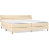  Krevet s oprugama i madracem krem 200 x 200 cm od tkanine | shoptok.hr