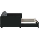 vidaXL Dnevni krevet na razvlačenje crni 90 x 190 cm baršunasti | shoptok.hr