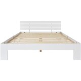 Lumor Postelja za odrasle iz masivnega lesa z letvičastim okvirjem - 140x200 cm - bela, (22150894) | Shoptok.si