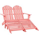  Vrtni dvosjed Adirondack od jelovine s otomanom ružičasti - Ružičasta 1 | shoptok.hr