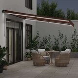 vidaXL Ročno zložljiva tenda z LED rjava 400x300 cm Cene