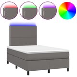  box spring s madracem LED sivi 120x200cm od umjetne kože | shoptok.hr
