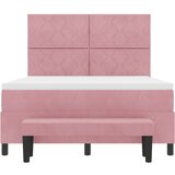  Krevet s opruga kutije Ružičasta 200 x 160 cm Baršun | shoptok.hr