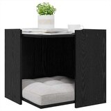 vidaXL Ograja za mačji WC Črni hrast 53 x 53 x 51 cm Konstruiran les | Shoptok.si