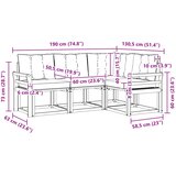  Set vanjskih sofa 4 kom. Prirodna i svijetlo siva Smeđa 190 x 130,5 x 73 cm | Shoptok.si